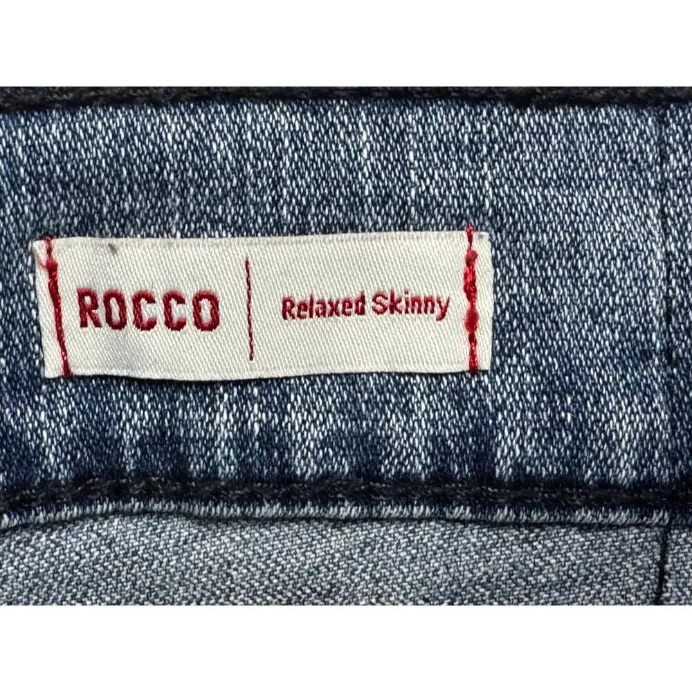 True Religion Men's Rocco Relaxed Skinny Moto Blue Denim Jeans - Size 36 (37x34)